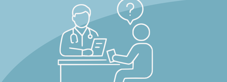 Zweitmeinung Arzt im Gespräch mit Patient, Fragen zu gesundheitlichen Anliegen.